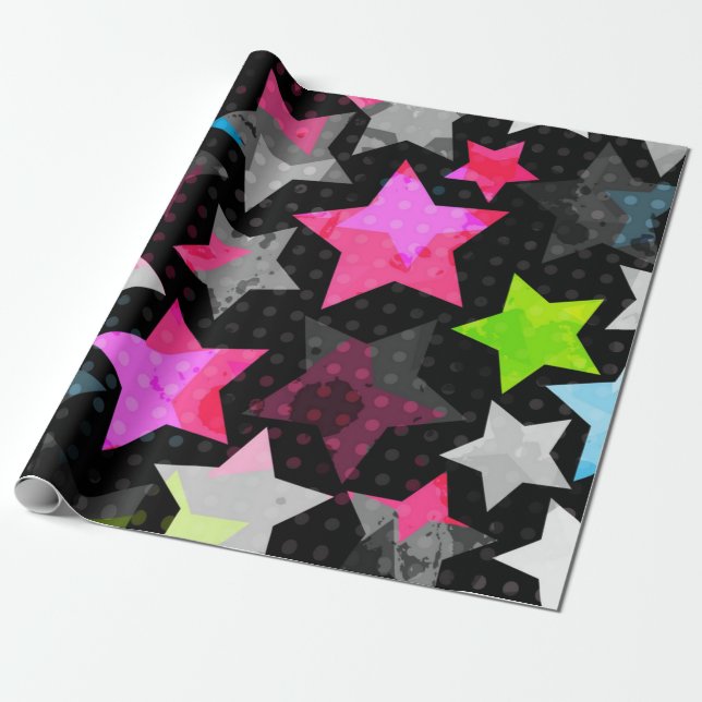 Papel De Regalo Patrón de estrellas (Desenrollado)