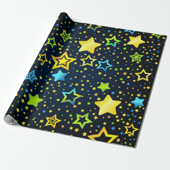 Papel De Regalo Patrón de estrellas (Desenrollado)