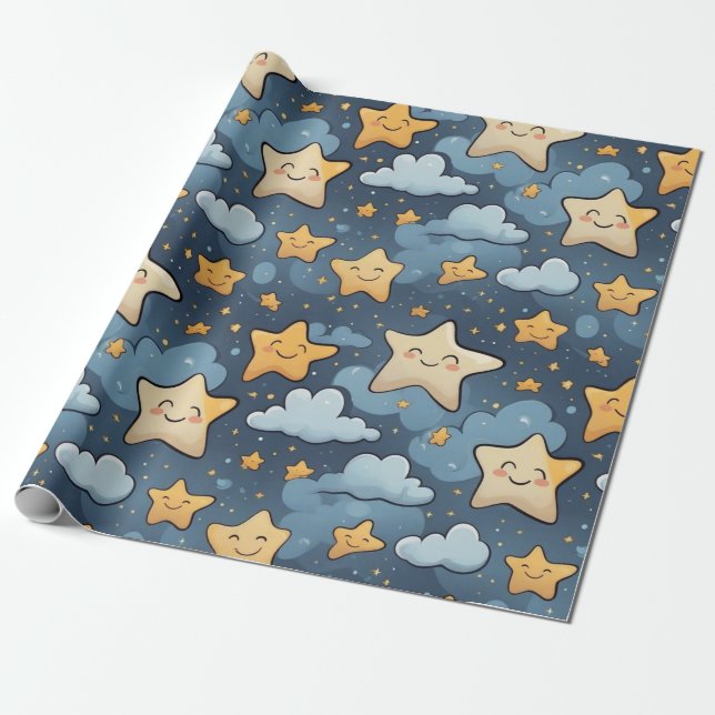 Papel De Regalo Patrón de estrellas (Desenrollado)