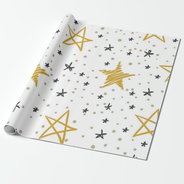 Papel De Regalo Patrón de estrellas (Desenrollado)