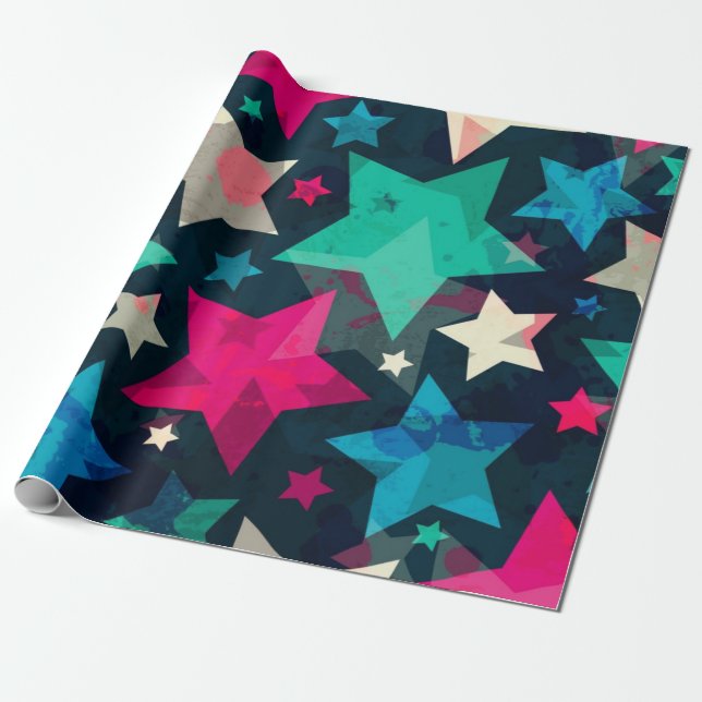 Papel De Regalo Patrón de estrellas (Desenrollado)