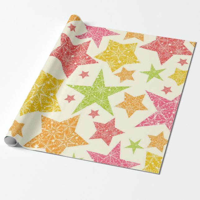 Papel De Regalo patrón de estrellas (Desenrollado)