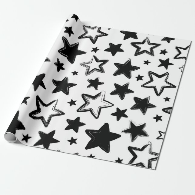 Papel De Regalo Patrón de estrellas (Desenrollado)