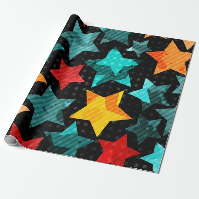 Papel De Regalo Patrón de estrellas (Desenrollado)