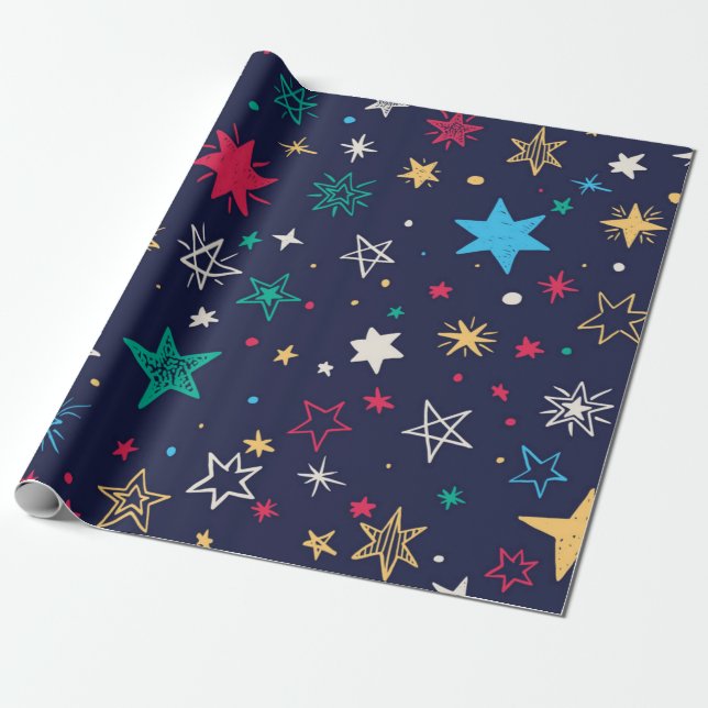 Papel De Regalo Patrón de estrellas (Desenrollado)