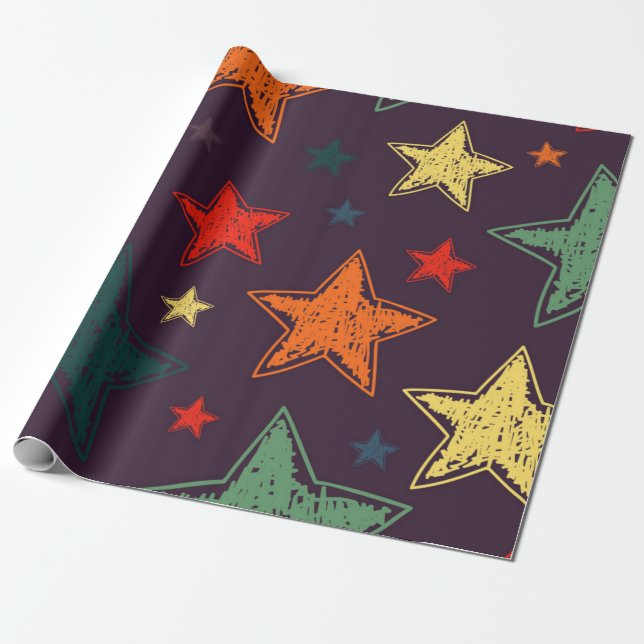 Papel De Regalo patrón de estrellas (Desenrollado)