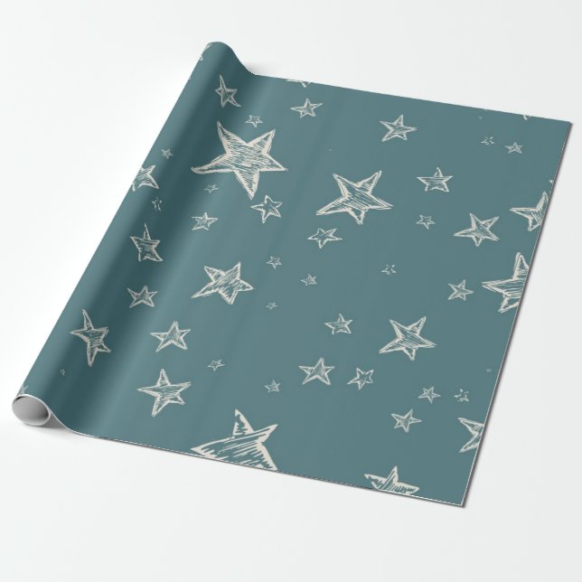 Papel De Regalo Patrón de estrellas (Desenrollado)