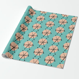 Papel De Regalo Patrón de estrellas atómicas retro