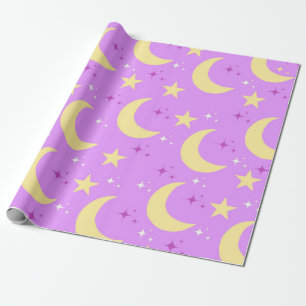 Papel De Regalo Patrón de estrellas celestes de la luna