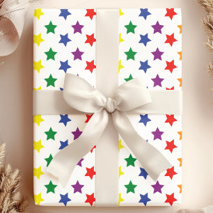 Papel De Regalo Patrón de Estrellas de Arcoíris