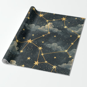 Papel De Regalo Patrón de estrellas de constelación celestial (1)