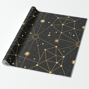 Papel De Regalo Patrón de estrellas de constelación celestial (3)