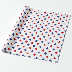 Papel De Regalo Patrón de estrellas rojas, blancas y azules de EE.