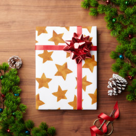 Papel De Regalo Patrón de estrellas singulares de color de agua