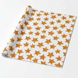 Papel De Regalo Patrón de estrellas singulares de color de agua