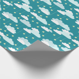 Papel De Regalo Patrón de Estrellas y Nubes de Caída