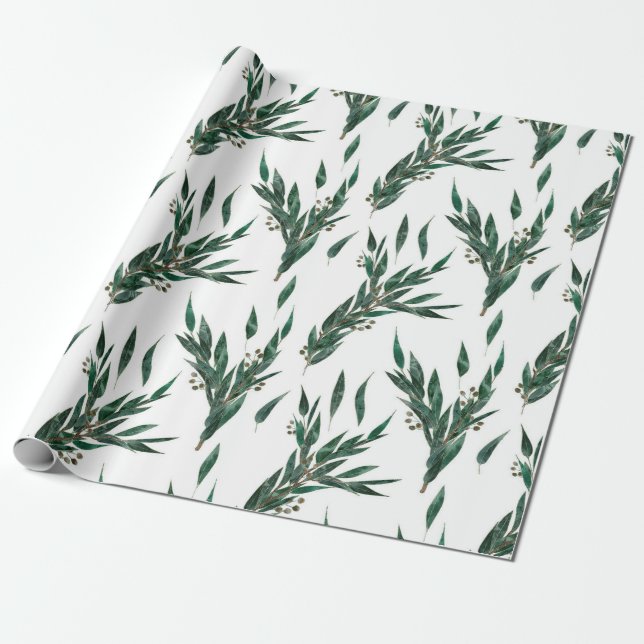 Papel De Regalo Patrón de eucalipto (Desenrollado)