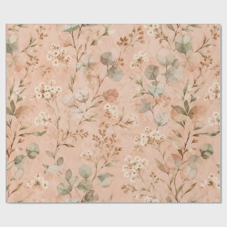 Papel De Regalo Patrón de eucalipto acuarela floral rubor vintage