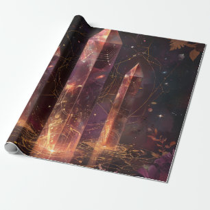 Papel De Regalo Patrón de fantasía de galaxia de amatista púrpura