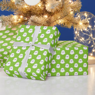 Papel De Regalo Patrón de Fantasma Verde Adorable – Diseño de Hall
