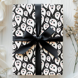 Papel De Regalo Patrón de fantasmas adorables de Halloween