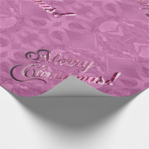 Papel De Regalo Patrón de Feliz Navidad con Letra Rosa Elegante