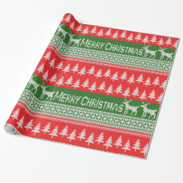 Papel De Regalo Patrón de "Feliz Navidad" de punto