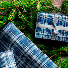 Papel De Regalo Patrón de fieltro azul y blanco
