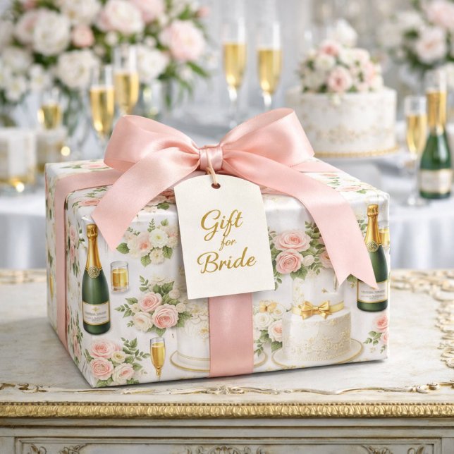 Papel De Regalo Patrón de fiesta de despedida de soltera de champá (Subido por el creador)