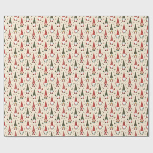 Papel De Regalo Patrón de fiesta de gnomos de Navidad