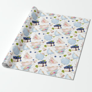 Papel De Regalo Patrón de Fiesta de té acuarela