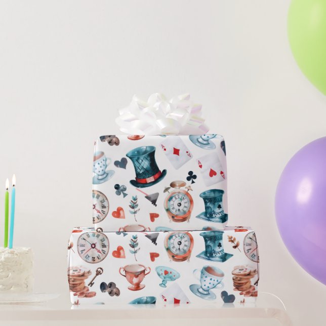 Papel De Regalo Patrón de Fiesta de Té del Caprichoso País de las  (Regalos de fiesta)