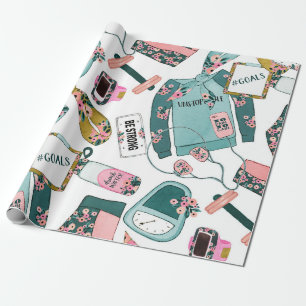 Papel De Regalo Patrón de fitness para niñas
