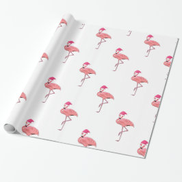 Papel De Regalo Patrón de flamencos de Santa Helper