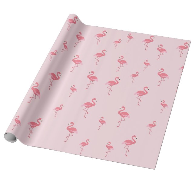 Papel De Regalo patrón de flamencos rosados lindo (Desenrollado)