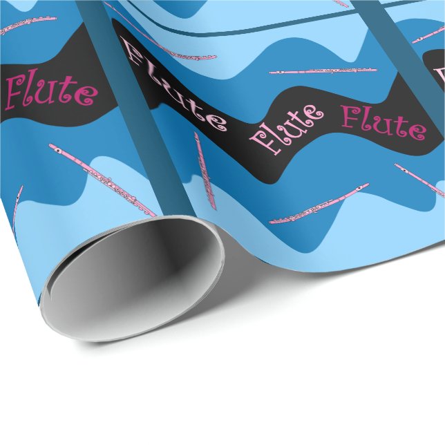 Papel De Regalo Patrón de flauta rosada (Esquina del rollo)