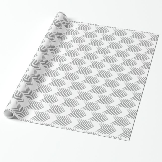 Papel De Regalo Patrón de flecha tribal gris (Desenrollado)