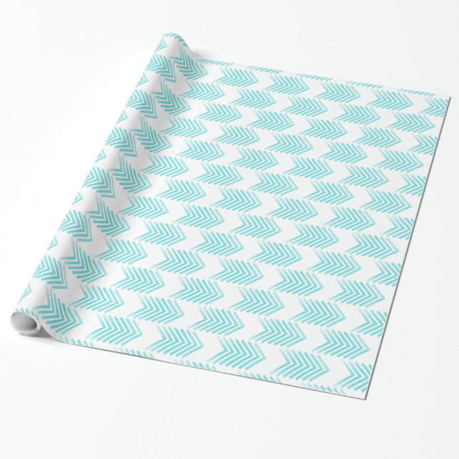 Papel De Regalo Patrón de flecha tribal turquesa (Desenrollado)
