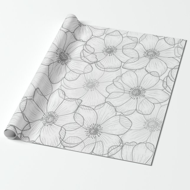 Papel De Regalo Patrón de flor (Desenrollado)