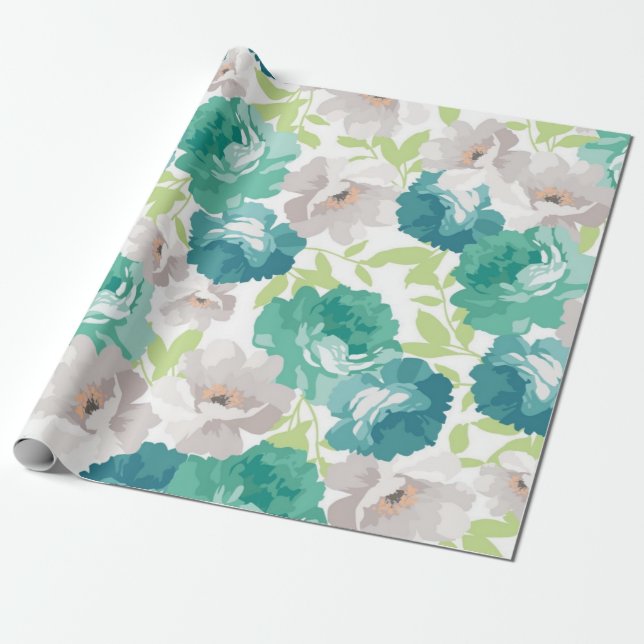 Papel De Regalo Patrón de flor (Desenrollado)