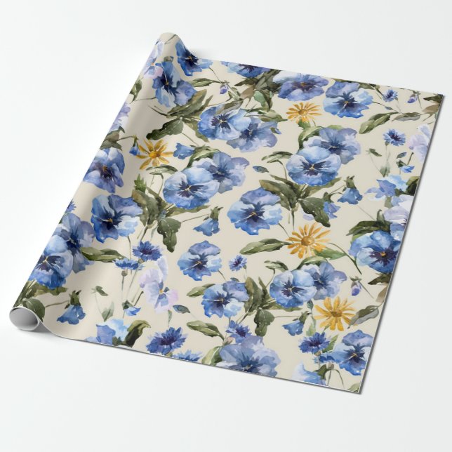 Papel De Regalo Patrón de flor (Desenrollado)