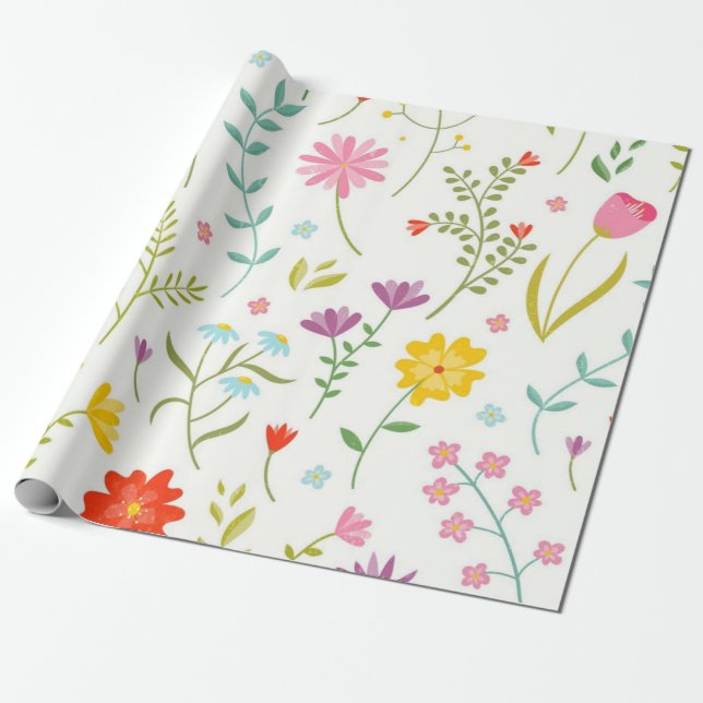 Papel De Regalo Patrón de flor (Desenrollado)
