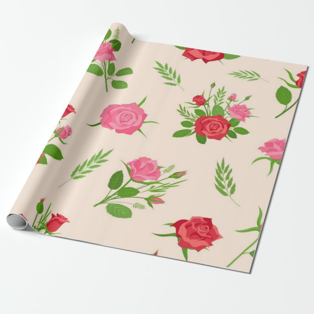 Papel De Regalo Patrón de flor (Desenrollado)