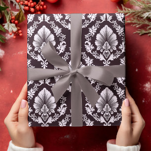 Papel De Regalo Patrón de flor brillante sin foco de Damasco flora