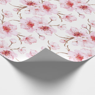 Papel De Regalo Patrón de flor de cerezo en acuarela