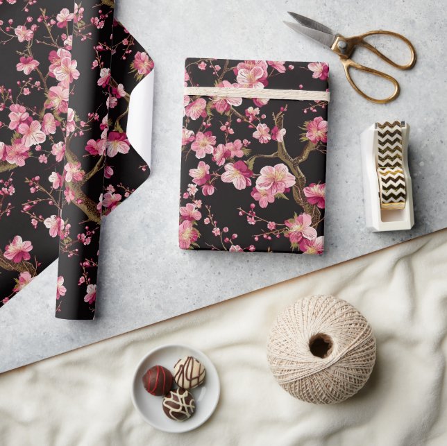 Papel De Regalo Patrón de Flor de Cerezo Sakura (Artesanía)