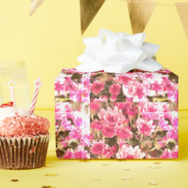 Papel De Regalo Patrón de Flor de Floración Rosa - Diseño Botánico