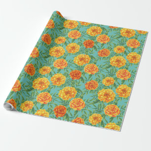Papel De Regalo Patrón de flor de Marigold