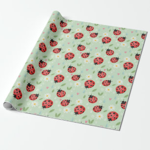 Papel De Regalo Patrón de Flor de Mariquita