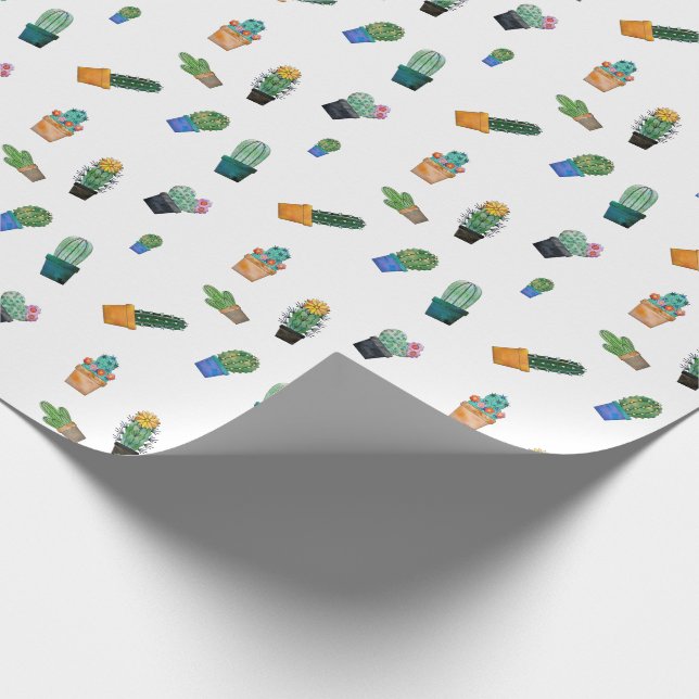 Papel De Regalo Patrón de flor de vegetación de cactus (Esquina)